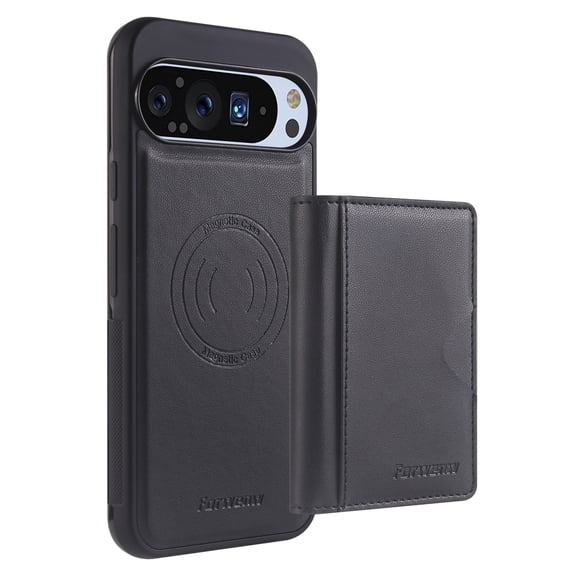 Premium Wallet Case for Google Pixel 10 /10 Pro, PU Leather TPU Cover with Magnetic Detachable Card Holder Kickstand Rugged Shockproof Protective Phone Case for Google Pixel 10 /10 Pro, Black