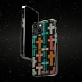 thumbnail image 6 of DistinctInk Hybrid (Acrylic / TPU) Clear Slim Fit Case for Apple iPhone 14 (6.1" Screen) - "Repetitive Vibrant Christian Crosses on Black", 6 of 8