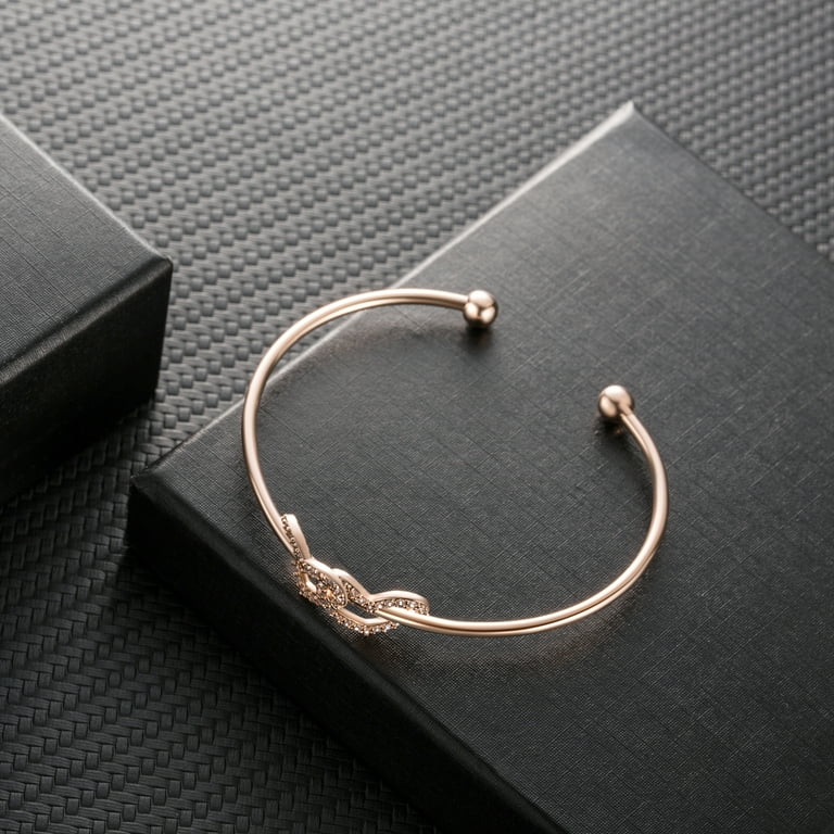 Buyless Fashion Girls Double Hearts Bangle Bracelet Jewelry With