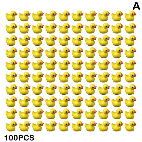 100/200PCS Mini Rubber Ducks Miniature Resin Ducks Duckies_ Tiny Yellow O1U6