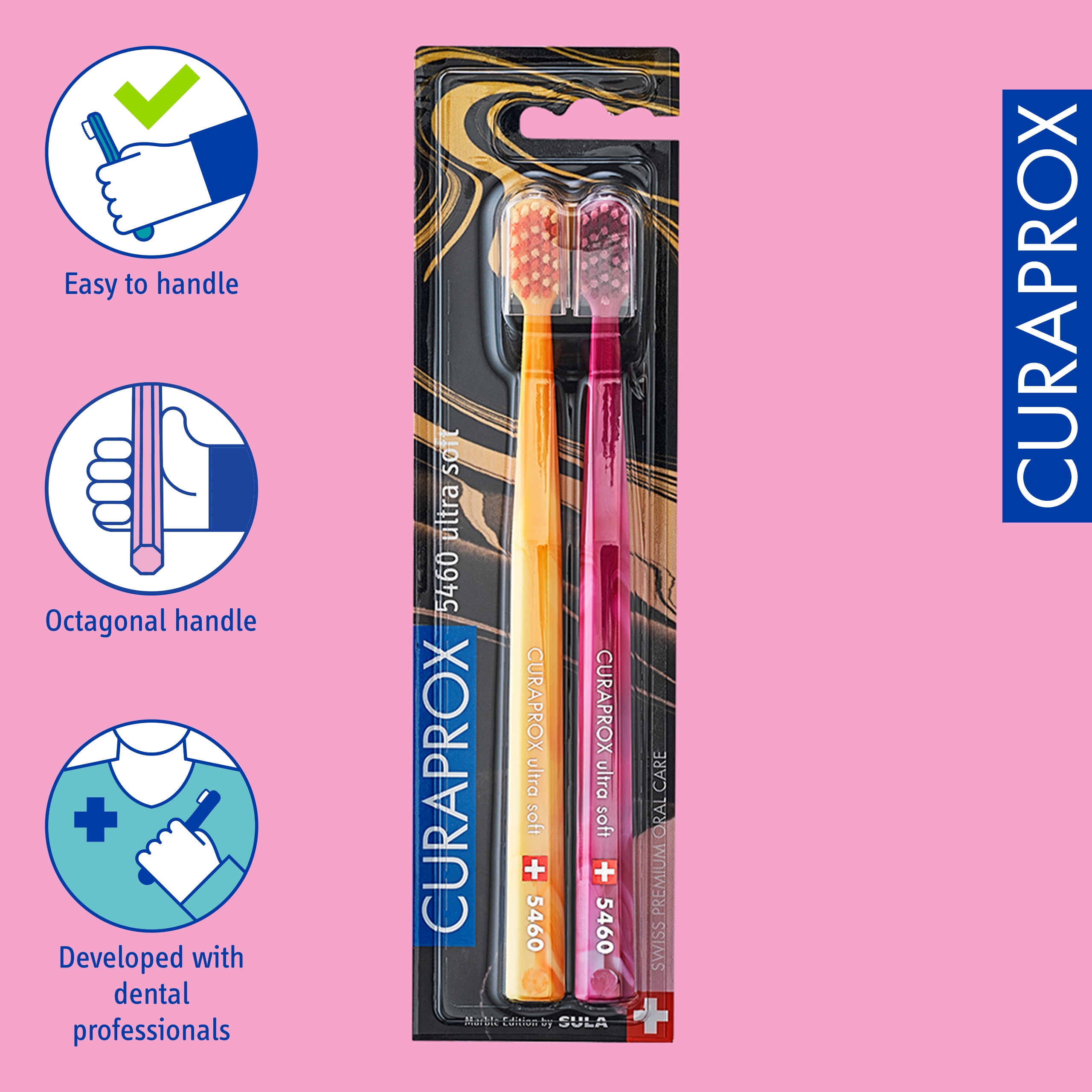 CS 5460 Marble Edition, 2 pcs, Ultra Soft & Gentle Toothbrush