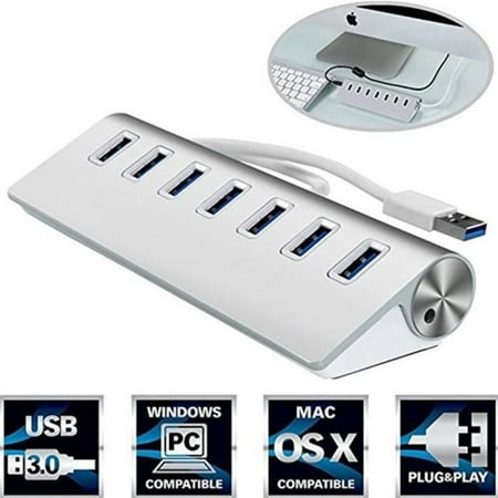 7-port USB 3.0 hub for iMac, MacBook, MacBook Air, MacBook Pro, Mac Mini, PC and laptops