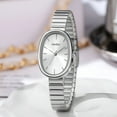 thumbnail image 3 of DESIGNICE Women Quartz Watches Wrist Strap Oval Watch Easy Read Dial Classical Office Ladies Fashion Dress Up Adjustable Stainless Steel SilverWhite, 3 of 7