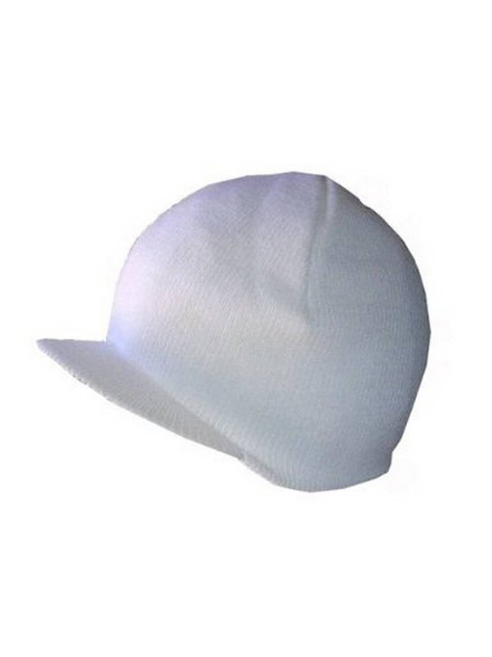 NEW CUFFLESS WHITE BLANK Beanie Visor 