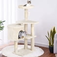 thumbnail image 3 of XF XINFENG Cat Tree 36 inch Tall Scratching Toy Activity Centre Cat Tower Cat Condo Multi-Level Furniture Scratching Posts for Indoor Cats, Beige, 3 of 10