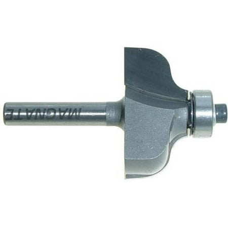 

Magnate 3725 Ogee Router Bit — 5/8 Cutting Height; 1/4 Shank Diameter; 3/16 and 1/4 Cove Radius; 1-3/8 Overall Diameter; 1-1/4 Shank Length