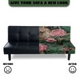 thumbnail image 5 of SCRAWLGOD Leopard Floral Leaf Print Non Slip Futon Cover, Armless Washable Couch Cover for Futon, Stretchy Sofa Cover, Scratch Resistant Furniture Protector for Pets, Dog and Cat, 5 of 7