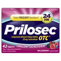 Prilosec OTC Omeprazole 20mg Acid Reducer, Frequent Heartburn Medicine, Wildberry, 42 Count