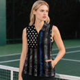 thumbnail image 4 of KEIAHUAN American Flag Women Golf Tank Tops with Pockets Comfortable Smooth Racerback Athletic Sleeveless Shirts Washable Soft Tennis Tank Tops with Quarter Zip Size XS, 4 of 7