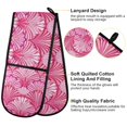thumbnail image 4 of Dailycode Double Sided Oven Mitt with Loop Heat Resistant Kitchen Long Potholders 7" x 35" Pink Striped Shells, 4 of 6