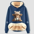 thumbnail image 2 of Christmas Sweatshirts For Women, Ugly Christmas Sweater Women Highland Cow Hoodies Fleece Sherpa Lined Pullover Tops, 2 of 3