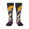 thumbnail image 1 of Fotbe Astronaut Floating purple Space Calcetas Divertidas Estampadas para Hombre y Mujer, Calcetas de Algodón hasta la Rodilla para Caminar, Correr, Enfermería y Embarazo, 1 of 6