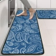 thumbnail image 2 of Kitchen Rugs Sets Of 2,Blue Pioneer Flower and Paisley Pattern Anti Fatigue Kitchen Mat Rugs Non Slip Washable,Decorative Kitchen Floor Mats for Kitchen,Sink,Laundry,17"x47"+17"x47", 2 of 5