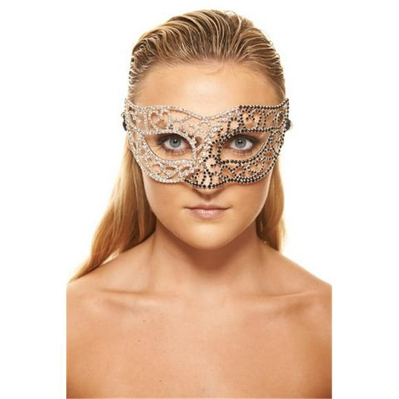 Kayso CM006 Masque en Métal de Luxe Haut de Gamme avec Cristaux Transparents - Taille Unique