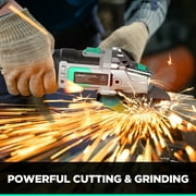 Litheli 20V Cordless Angle Grinder, 4-1/2″ Grinders Power Tools, Battery Cut-Off Tool, 5 Grinding Wheels (Flap Disc), 5 Cutting Wheels With 4.0 Ah Battery & 2.4 A Charger