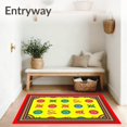 thumbnail image 3 of ODIKA 2'x3' Machine Washable Non-Slip Area Rug, Cane Stripe Medallion Joyful Season Accent High Traffic Rug, Yellow, 611167, 3 of 5