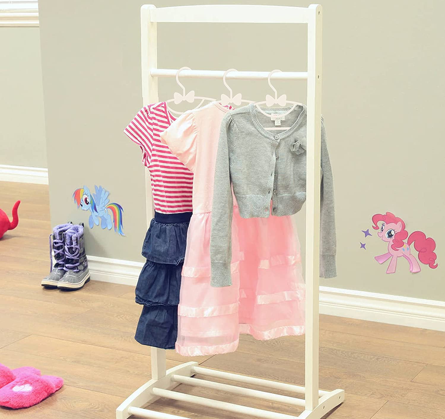 BABY TODDLER  CLOTHES COAT HANGERS WHITE PINK BLUE NURSERY WARDROBE SPACE SAVER 