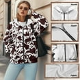 thumbnail image 6 of SCRAWLGOD Cow Print Plus Size S Zipper Hoodies for Women Oversized Sweatshirt Graphic Long Sleeve Women Outfits Casual Work Soft Ladies Hoodies Zip Front, 6 of 7