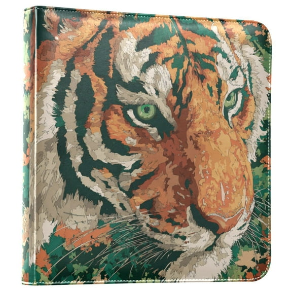 Photo Album Leather Photo Album Bookshelf Photo Albums Scrapbooking Albums Durable and Fashionable Cartoon Orange Tiger