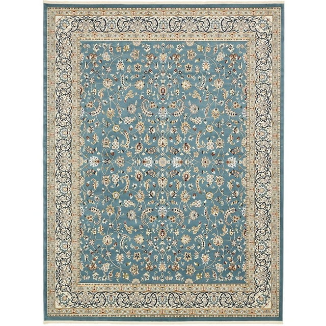Unique Loom Narenj Medallion Pattern Design Rug 10' x 13' Rectangle Blue/Tan