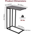 thumbnail image 3 of C Shaped End Table with Metal Frame - Modern Slim Sofa Side Table for Living Room, Grey, 3 of 9