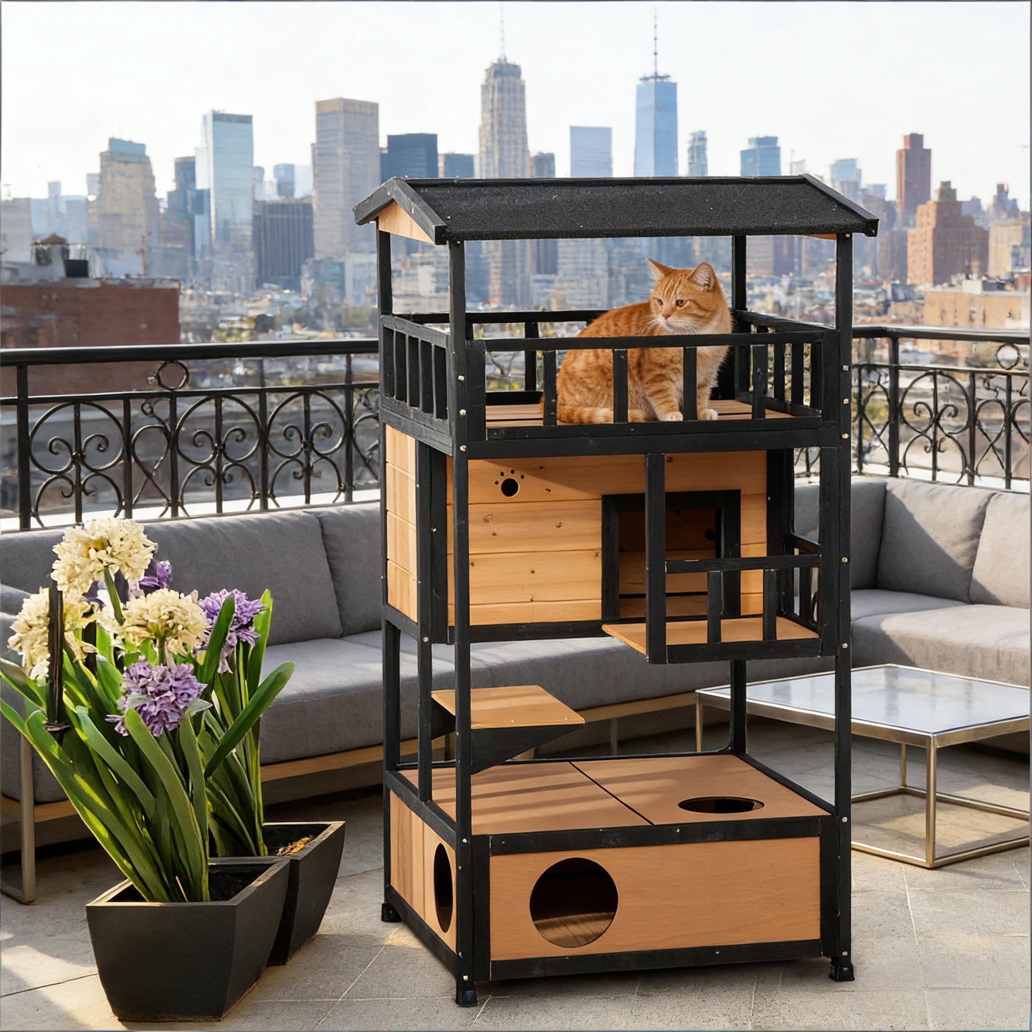 Pet House Wooden Outdoor Cat House
