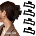 thumbnail image 5 of 5 Inche Black Extra Large Claw Clips for Thick Hair and Long Hair, 4 Pack Xl Jumbo Claw clips, Oversized Matte Non-slip Rectangle Hair Clips for Women, Big Strong Hold Jaw Clip, 5 of 5