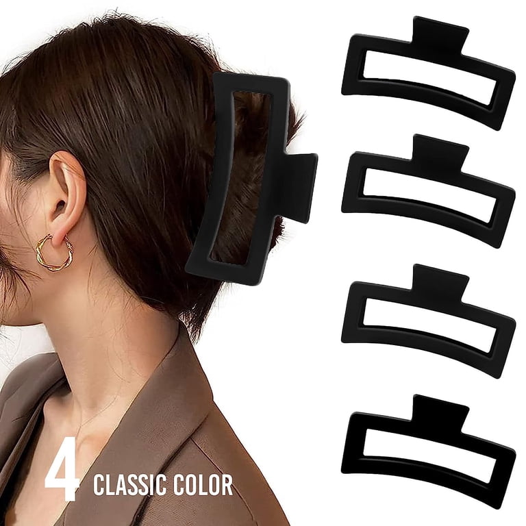 4 Pack XL Jumbo Claw Clips, Non-Slip Matte Black Extra Large  display picture 1