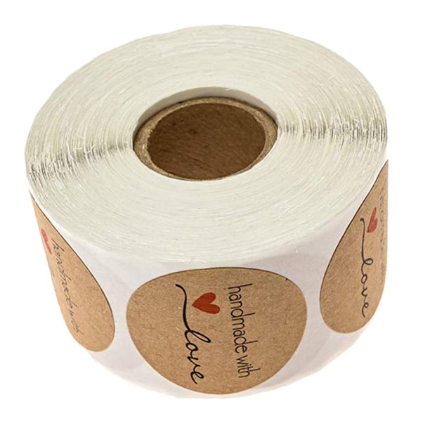 Rollo de pegatinas (500 unidades), etiquetas adhesivas de papel kraft, pegatinas decorativas de sellado. 04-500 piezas