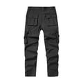 thumbnail image 6 of FRSASU Men's Cargo Pants Straight Stretch Work Hiking Pants with Pockets Black, 6 of 8