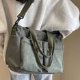 thumbnail image 3 of QualitChoice Corduroy Striped Womens Bag Versatile Canvas Shoulder Bag Large Capacity For Daily Necessities Military Green, 3 of 6