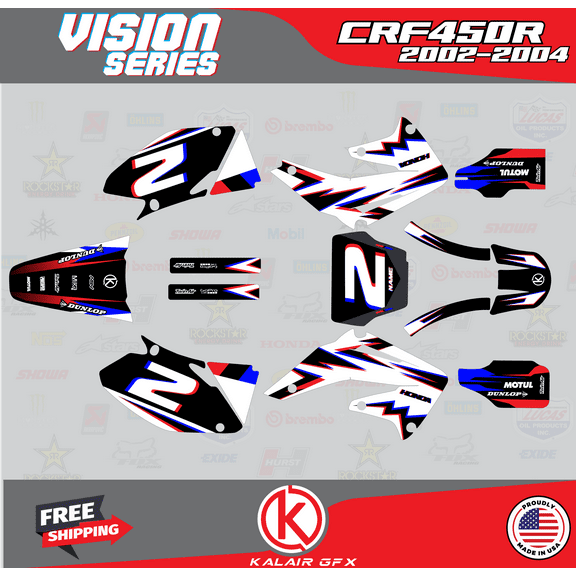 Kalair GFX Graphics Kit for Honda CRF450R (2002-2004) Vision Series