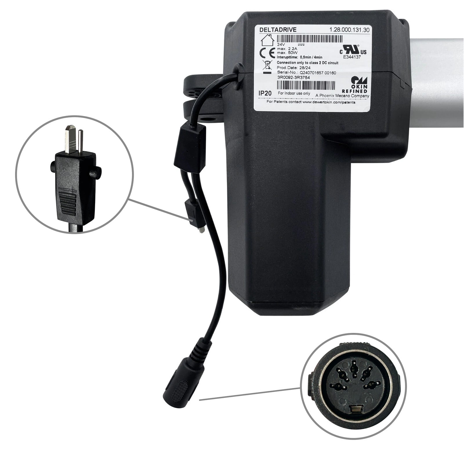 Okin Deltadrive Actuator Motor Kit 1.28.000.131.30 for Lift Chair Power Recliner