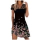 thumbnail image 2 of ICHUANYI Clearance Fashion Women Casual Sexy V-Neck Printing Dresses Summer Short Sleeve Pullover Lace Dress(Purple, S) ICHUANYI WER2023081006416, 2 of 5