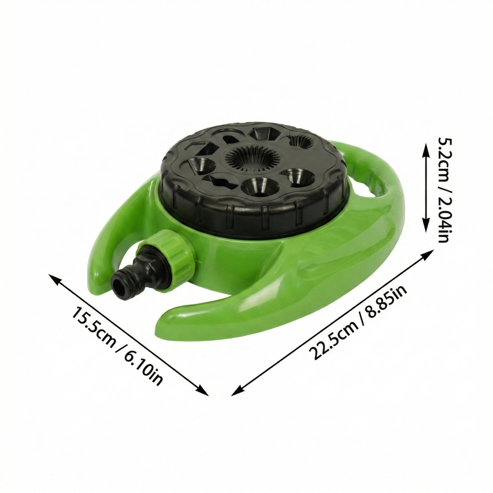 Oscillating Lawn Sprinkler, Water Irrigation System for Garden, 360 Degree, Hose Connection, Landscaping Work, Backyard Irrigation, Black Green, 1 Pc