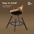 thumbnail image 5 of HomeZeer 360°Swivel Farmhouse Bar Stools Set of 2, 26" Brown Faux Leather with Low Back & Footrest, Metal Frame Counter Height Stools for Kitchen Island, Dining & Bar, 5 of 10