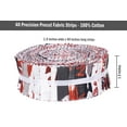 thumbnail image 6 of Soimoi 40Pcs Block Print Precut Fabrics Strips Roll Up 1.5x42inches Cotton Jelly Rolls For Quilting - Red, 6 of 9