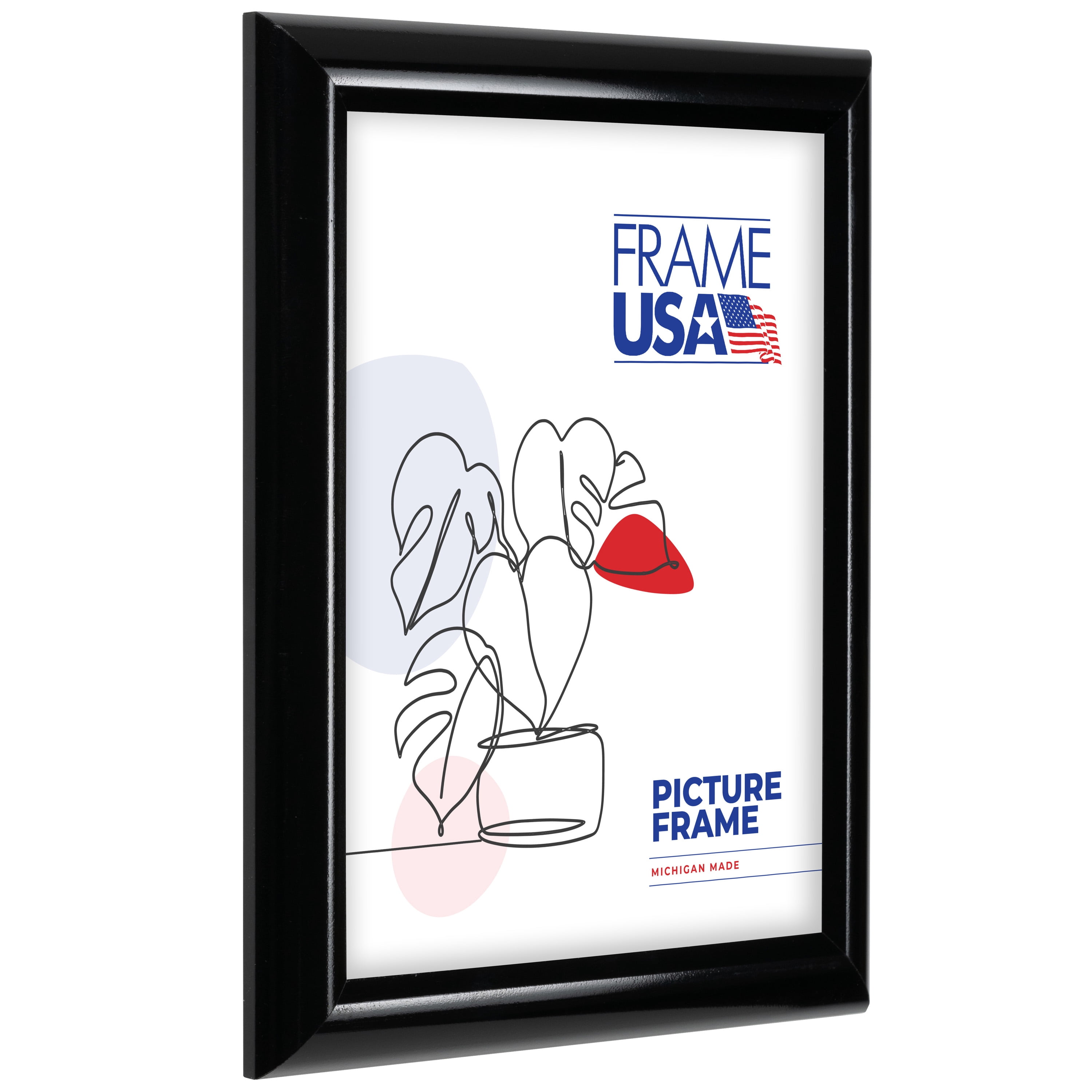 18x24 Picture Frame, Black Deluxe Poster Style N110–10, 1 Inch Polystyrene with Plexiglass