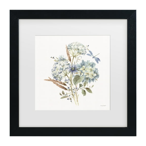 Lisa Audit 'Bohemian Blue 06 on white' Matted Framed Art