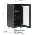 thumbnail image 3 of Kings Brand Furniture Wood Curio Accent Cabinet with Frosted Glass Door, 3 Inner Shelves, Black, 3 of 10