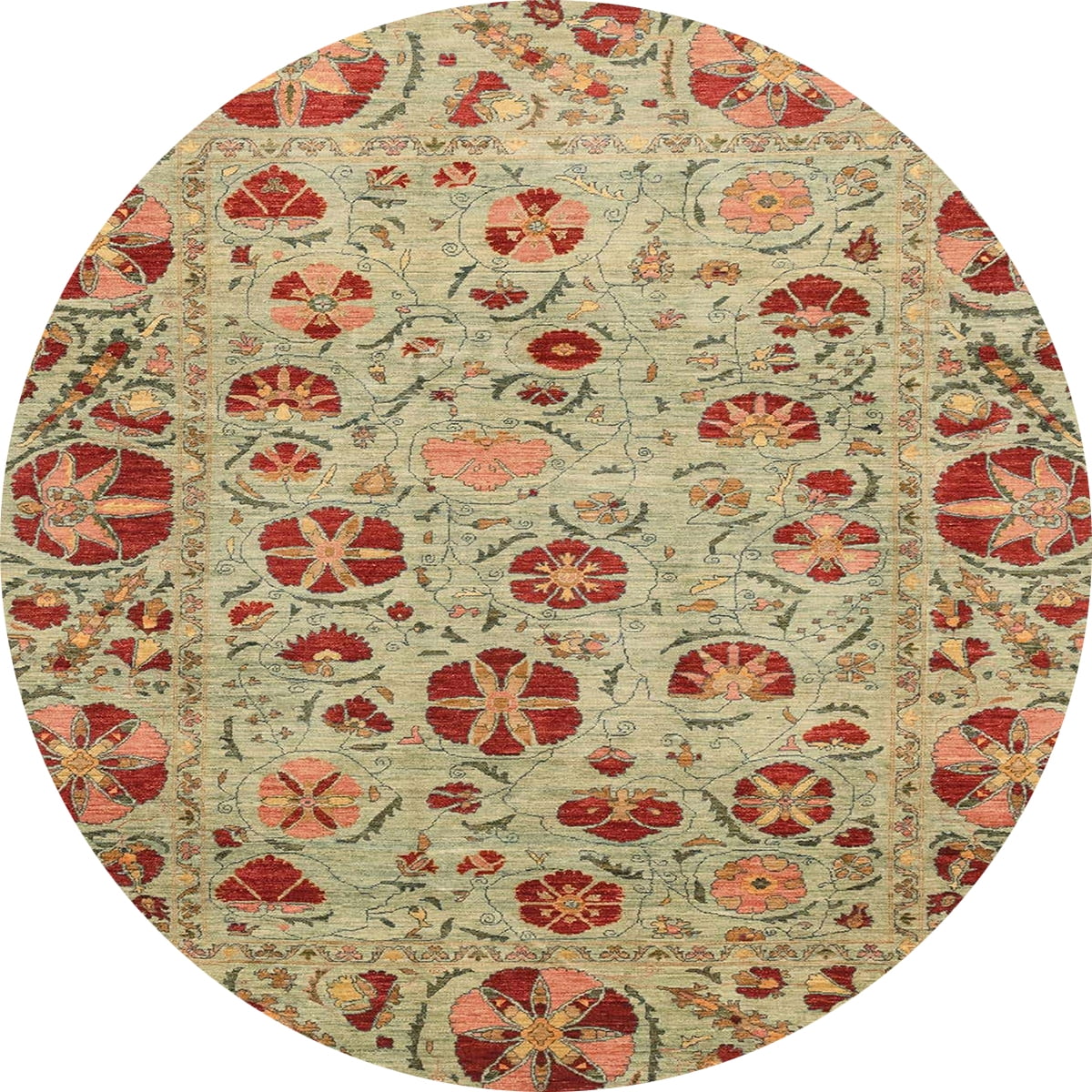 Ahgly Company Machine Washable Indoor Round Abstract Red Fox Red Area ...