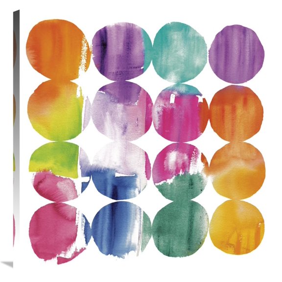 Global Gallery's 'Spring Dots Crop with White Border' by Elyse DeNeige Stretched Canvas Wall Art