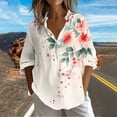 thumbnail image 3 of JTZGDY Long Sleeve Womens Fall Tops Loose Fit V Neck Button Down Graphic Tshirt Blouses Dressy Casual Elegant Tunics Collared Work Shirts Pink#03 XL, 3 of 6
