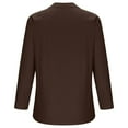 thumbnail image 3 of SDNall Womens V-Neck Long Sleeve Loose Button Cotton And Linen Tunic Summer Blouse, 3 of 9