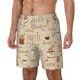 thumbnail image 2 of Gaeub Coffee Time Mens Swim Trunks Stretch Beach Shorts Quick Dry for Men Swim Shorts Swimwear with Pockets- Small, 2 of 9