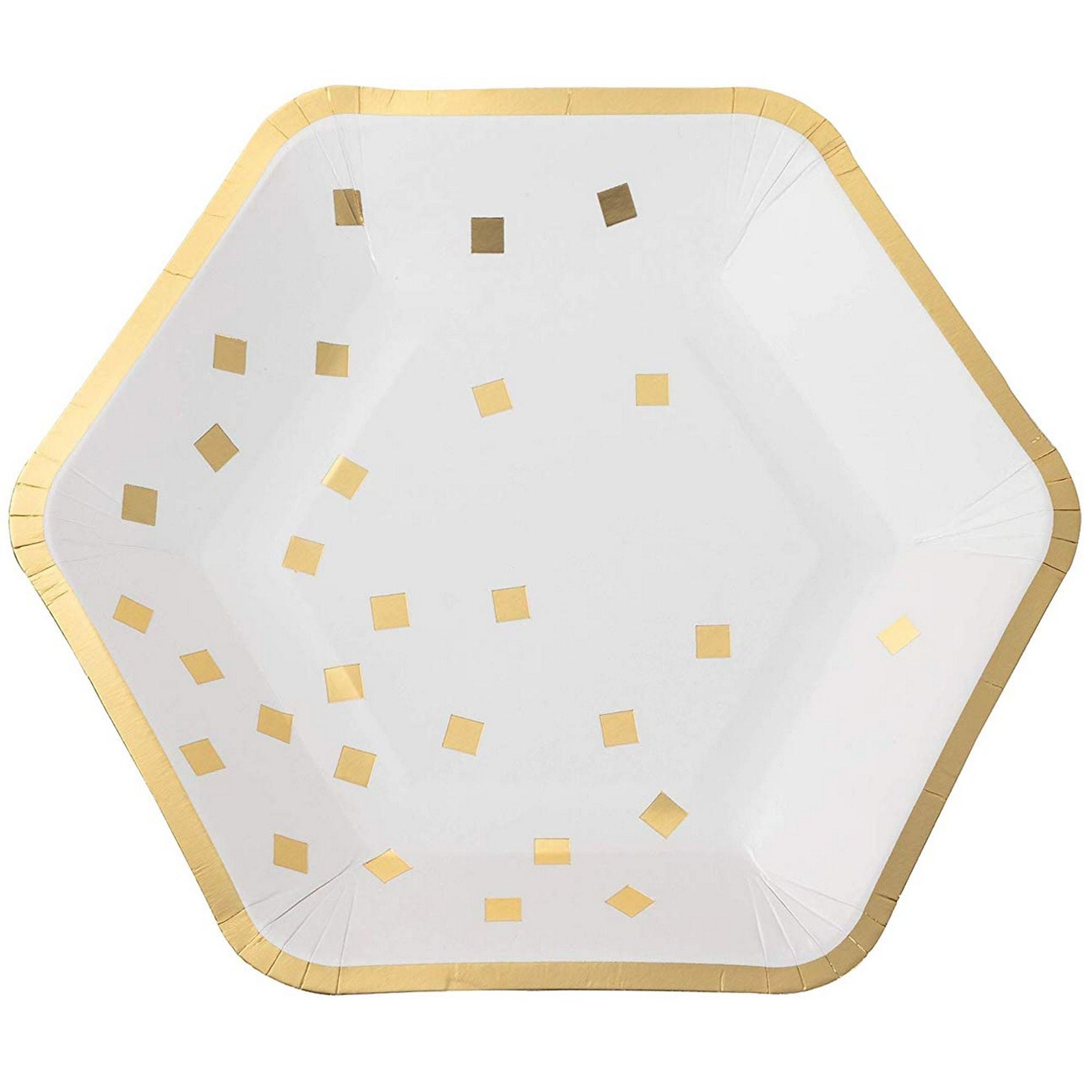 gold confetti paper plates