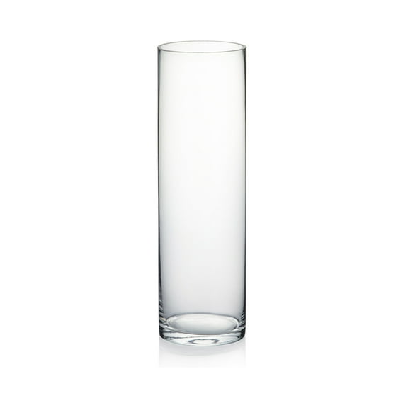 WGV Clear Cylinder Glass Vase 3" Wide x 10" Height, Good quality, Heavy Weighted Base - 1 Pc