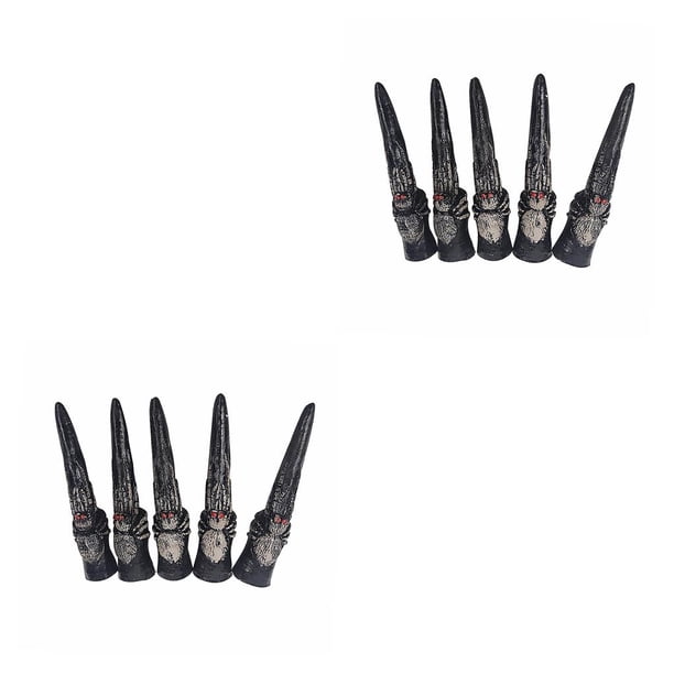 Monstrate 5 piezas de simulación de Halloween cubierta de dedo cara de accesorios de disfraz de miedo decoración de fiesta de maquillaje tipo 3 Araña 2piezas Monstrate CBP137747