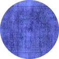 thumbnail image 1 of Ahgly Company Machine Washable Indoor Round Abstract Blue Modern Area Rugs, 5' Round, 1 of 4