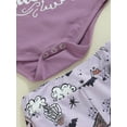 thumbnail image 6 of Newborn Baby Girls Halloween Clothes Letter Long Sleeve Bodysuit Pumpkin/Ghost Flared Pants Set Headband 3Pcs Outfits, 6 of 8